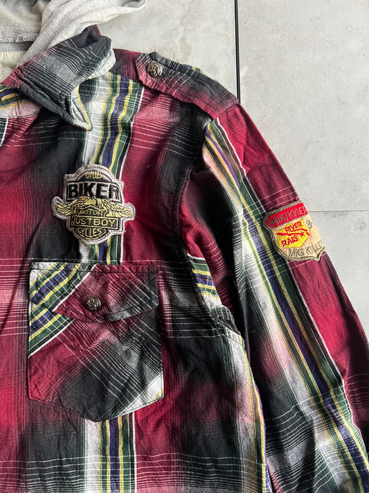 Agate Label Biker Hooded Flannel