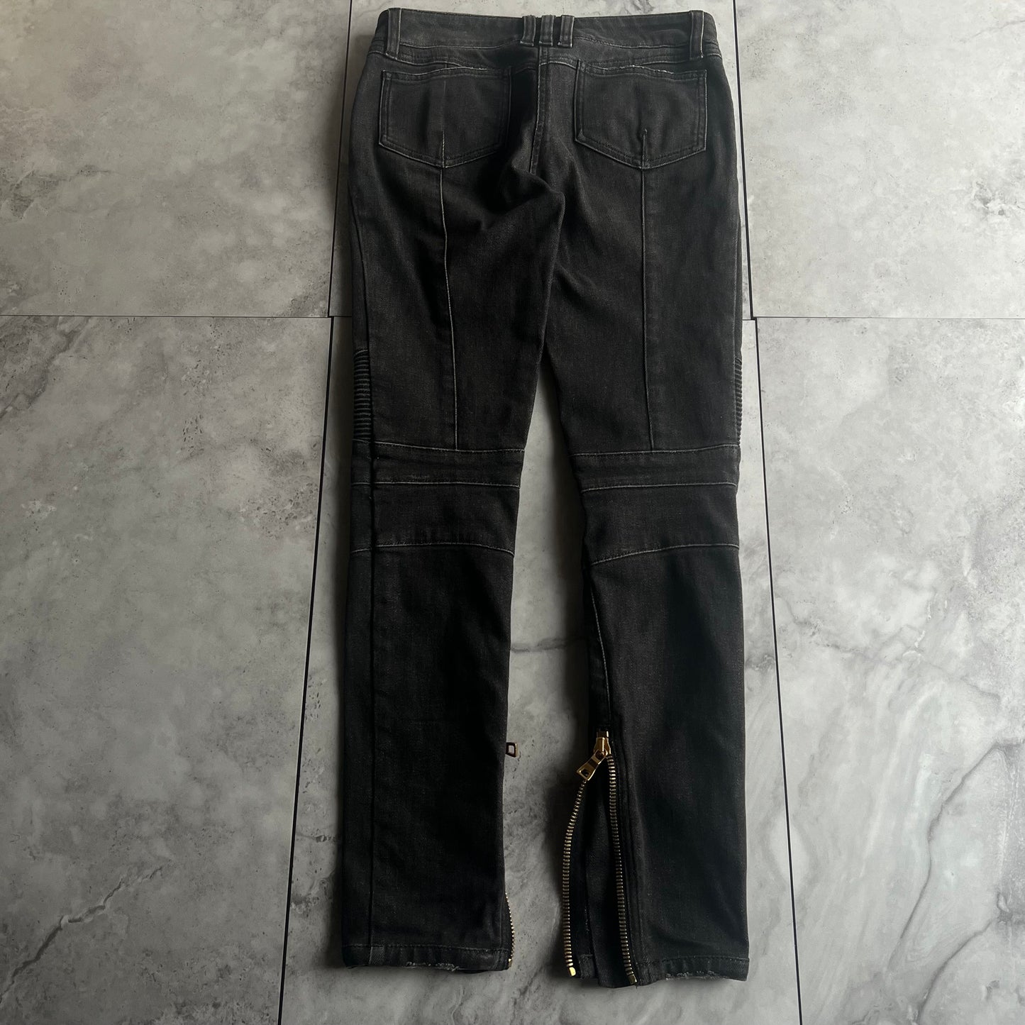 Balmain Low Rise Biker Jeans