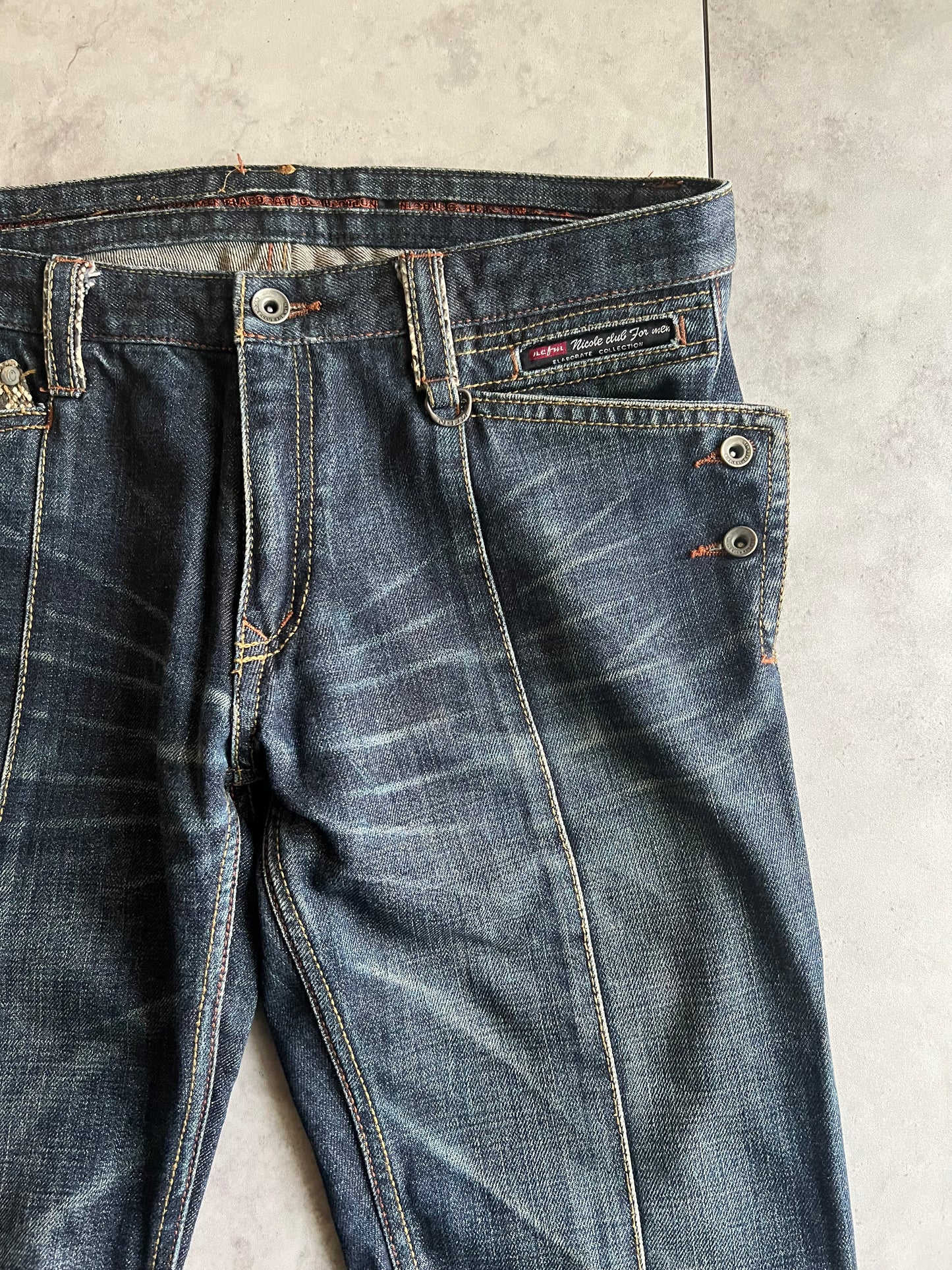 Nicole Club Python Wide Pocket Flared Denim