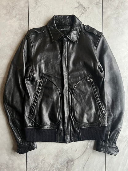 Bark Tannage Sheepskin Circle Pocket Leather Jacket