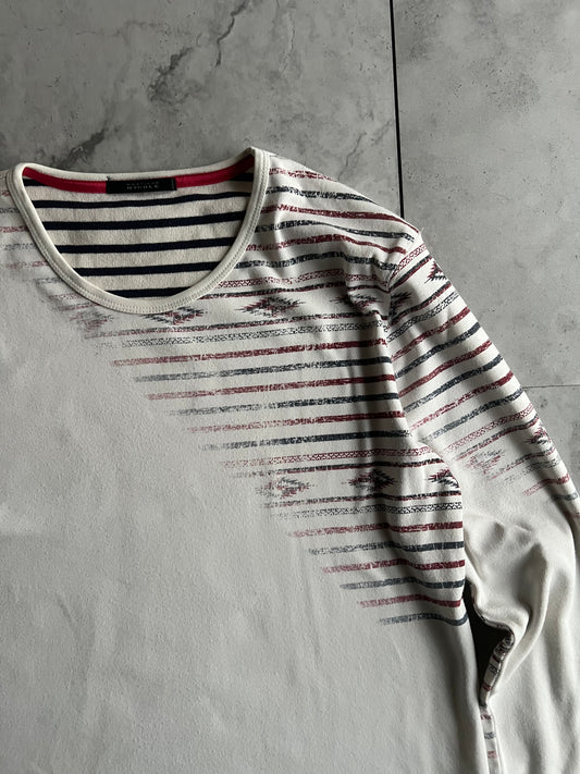 Monseir Nicole Tribal Striped Long Sleeve