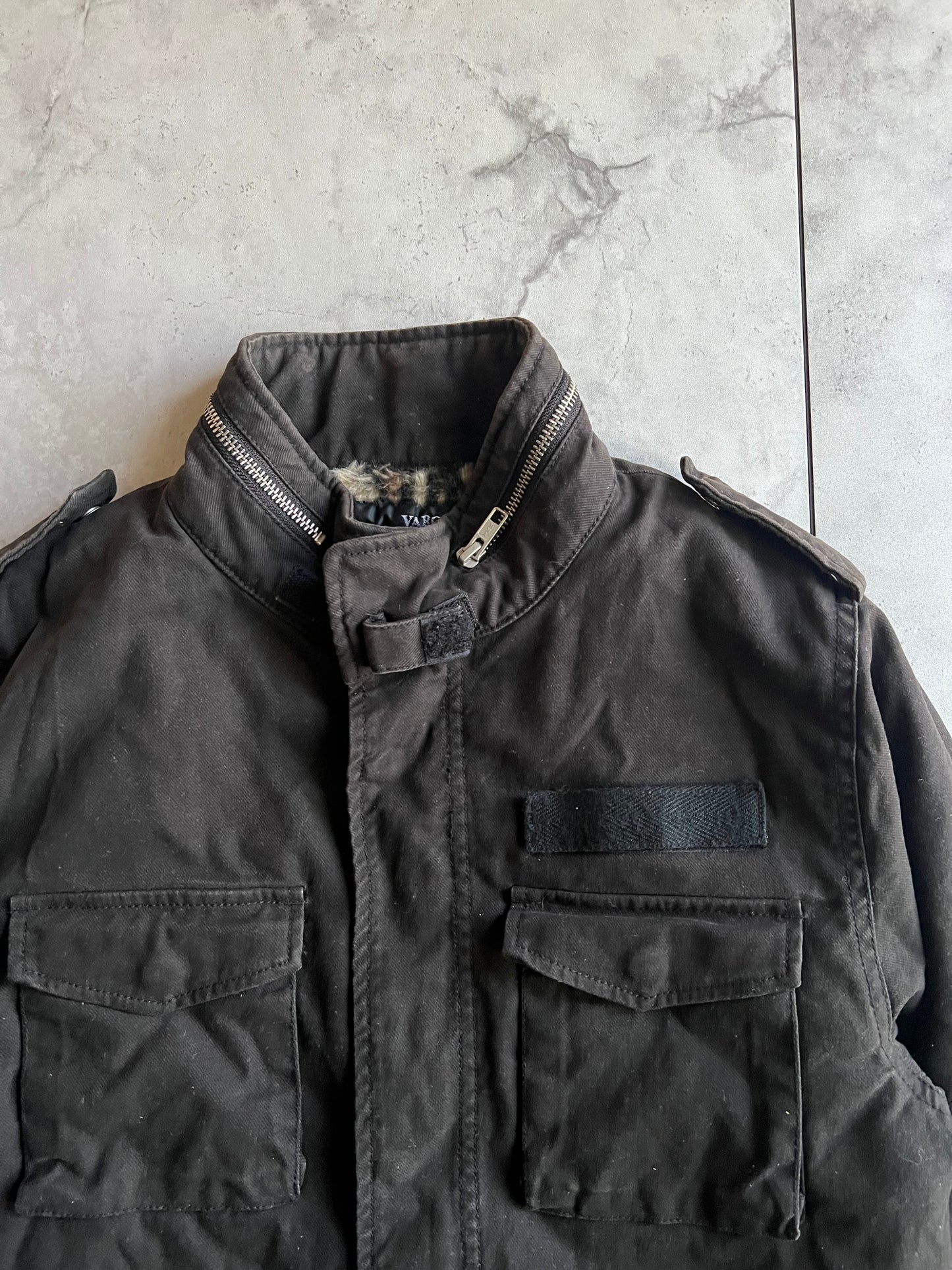 Varosh Leopard Fur Lined M-65 Jacket