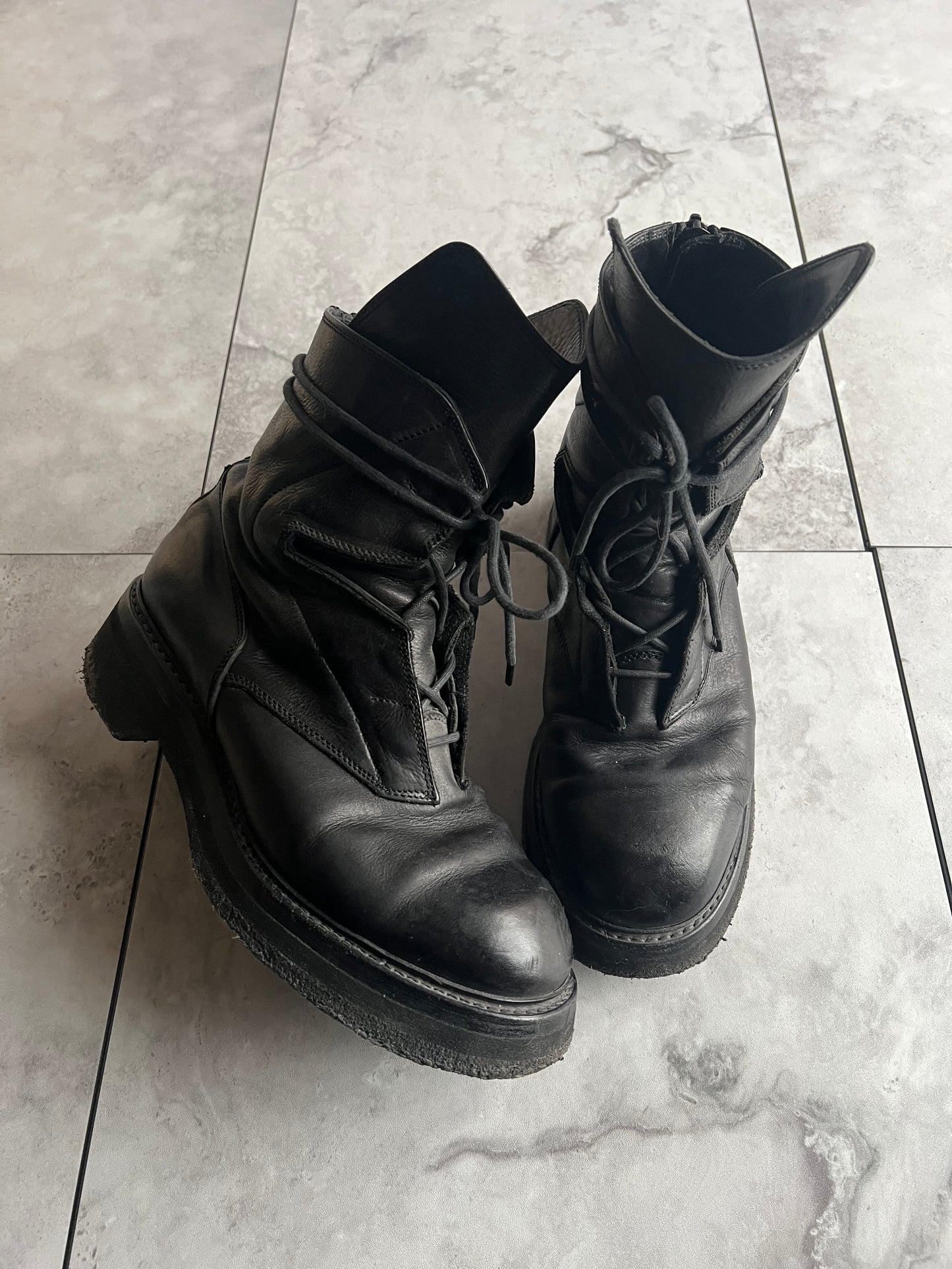 Julius_7 “Edge” Leather Combat Boots