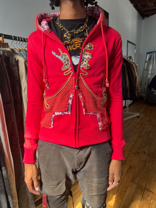La Gate Beaded Embroidered “Gekko” Hoodie
