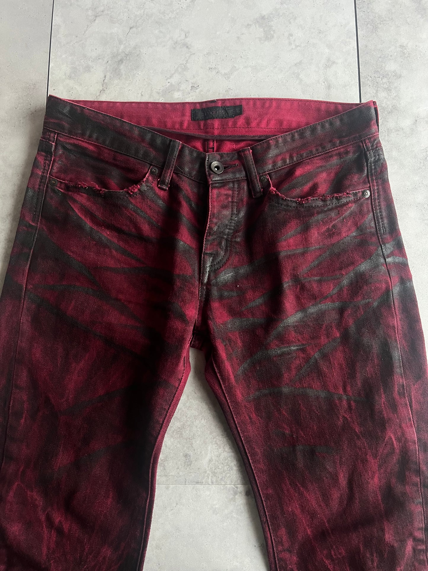 Civarize Wine J-Cut Whisker Washed Denim