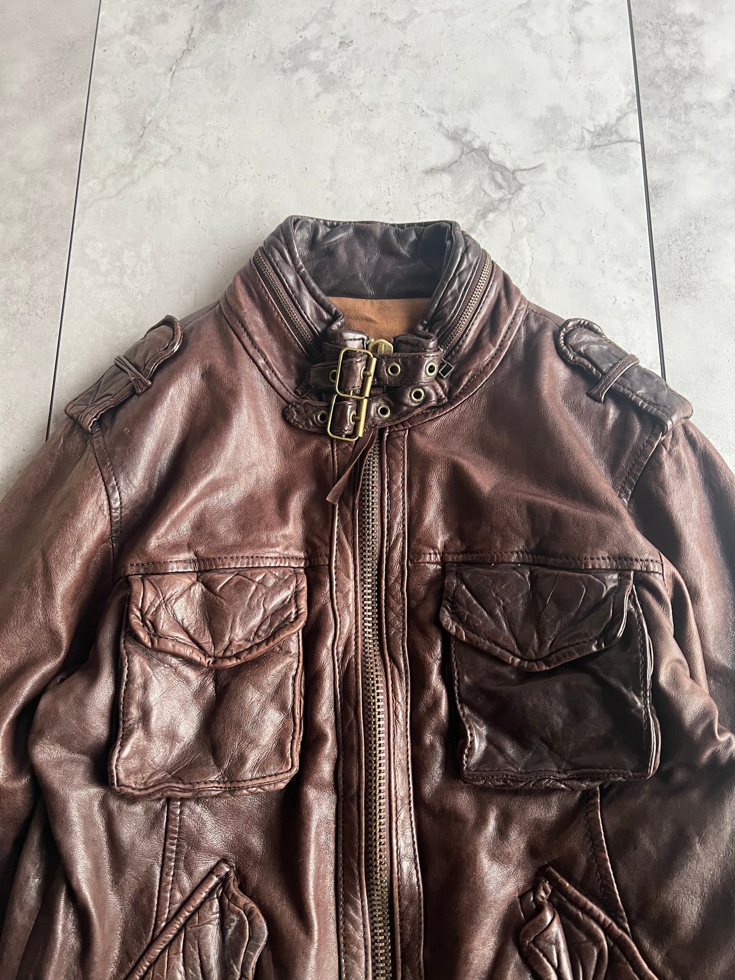 John Bull Leather Military Jacket