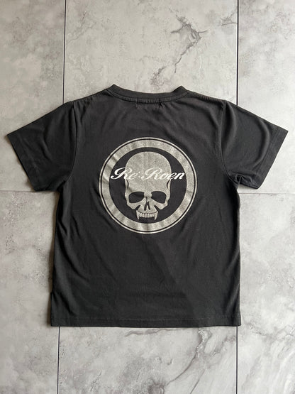 Roen Cropped Embroidered Skull Tee