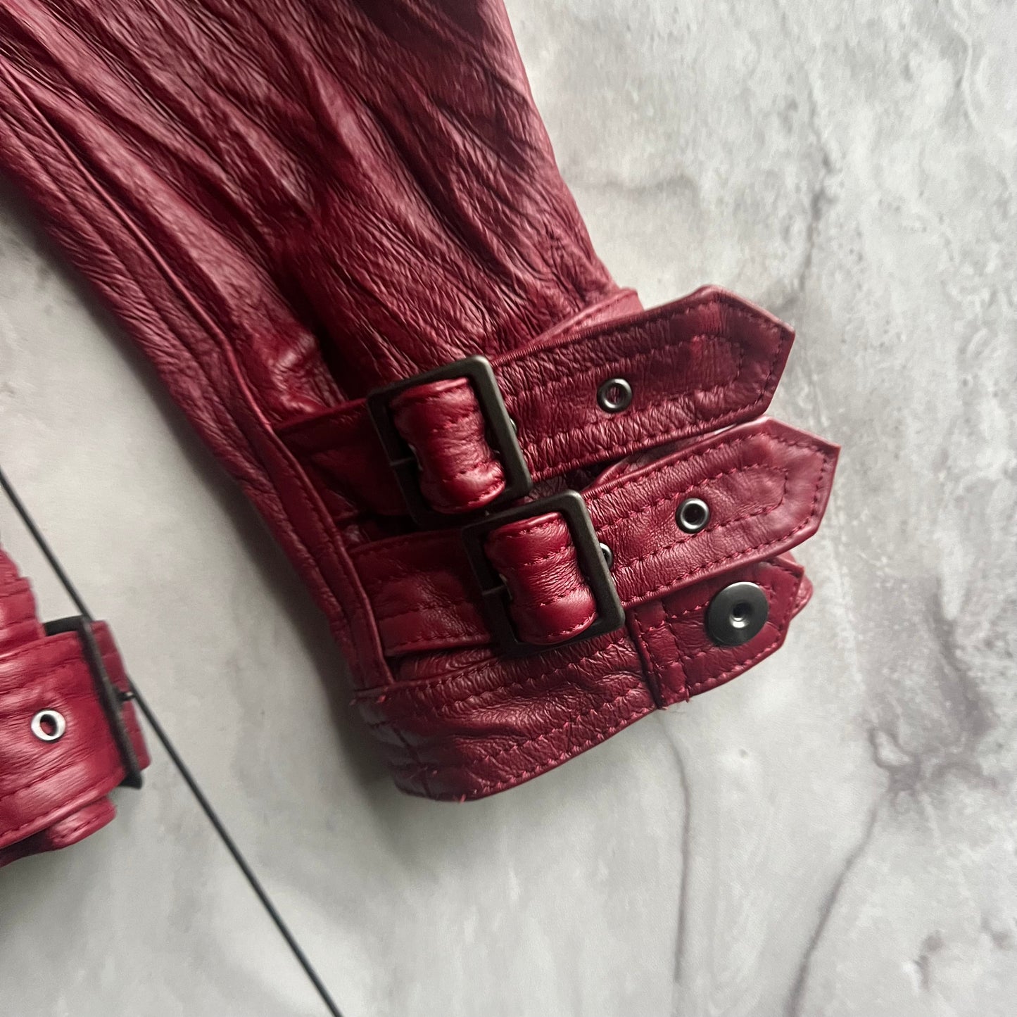 Rattle Trap Fur Collar Red Leather Jacket