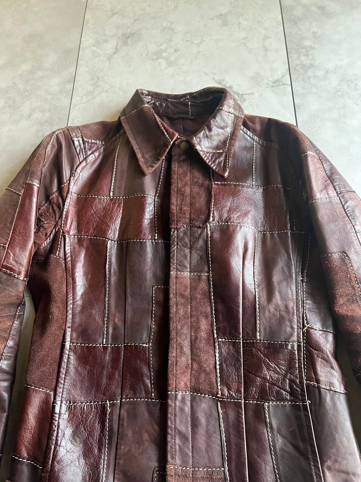 Tornado Mart Patchwork Hybrid Suede Leather Jacket
