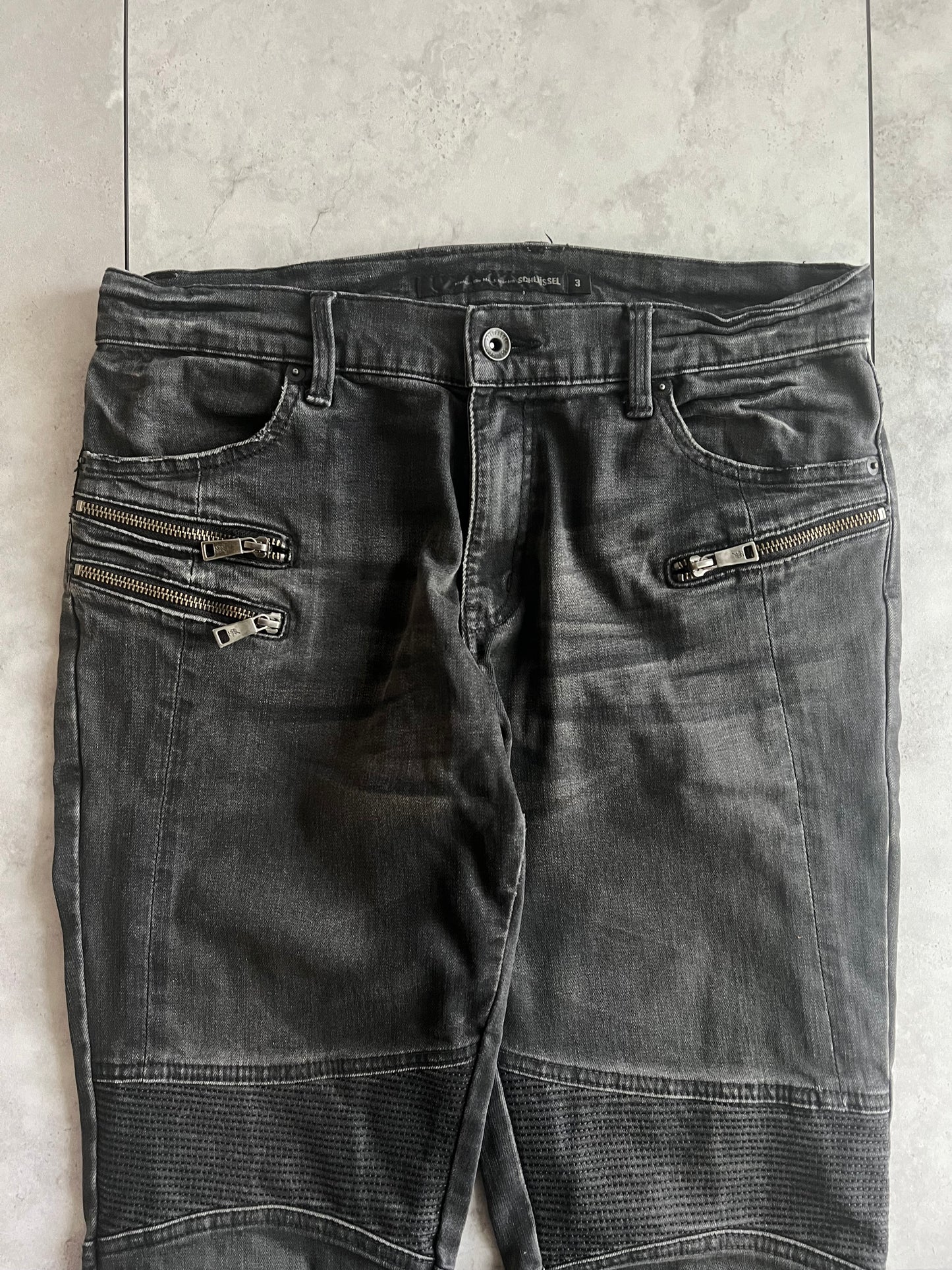 Schlussel Biker Zipper Denim
