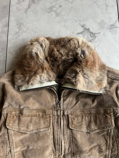 Kyoji Maruyama Rabbit Fur Lined Double Layered Corduroy Jacket