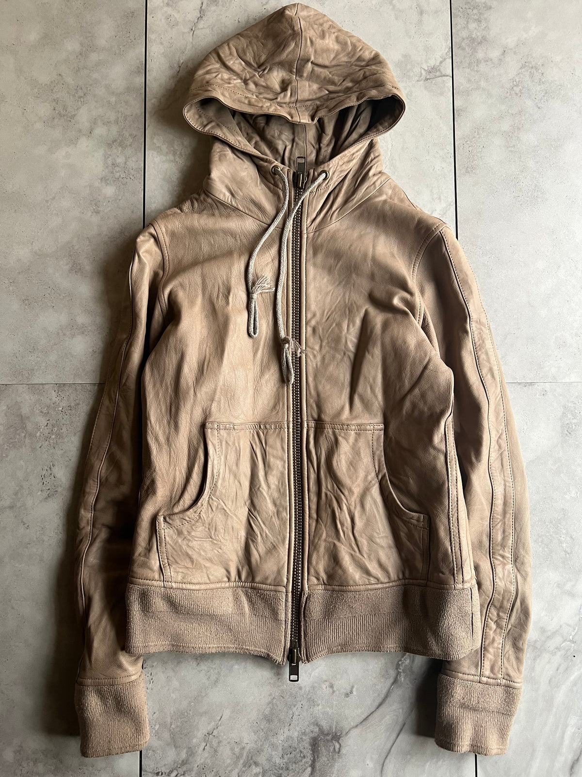 Luva Tram Ninja Hooded Leather Jacket