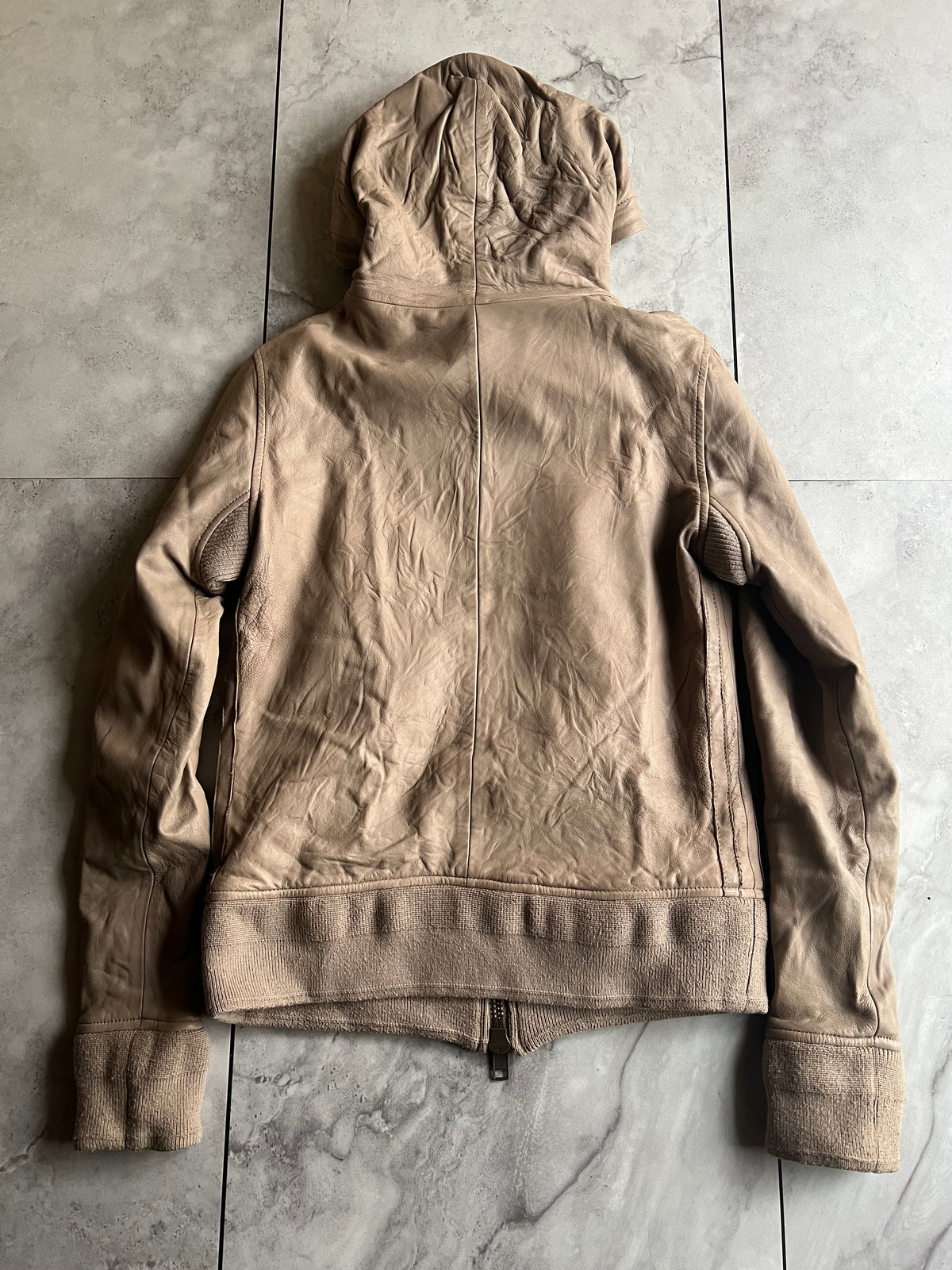 Luva Tram Ninja Hooded Leather Jacket