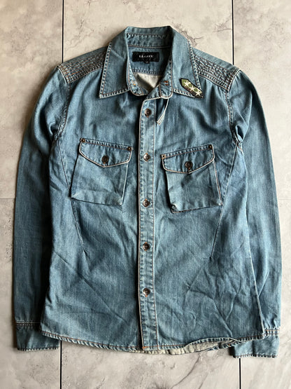 La Gate Military Embroidered Denim Shirt