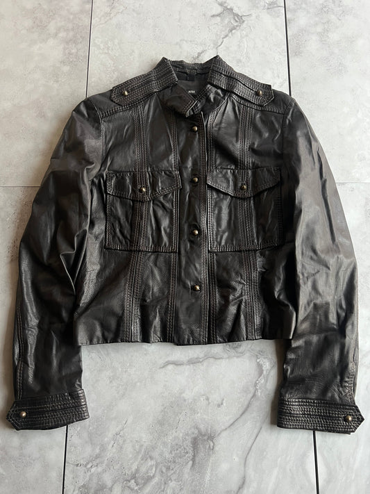 2000’s Hugo Boss Calf Leather Studded Military Jacket