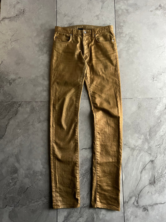 SS09 Dior Homme Gold Waxed Radioactive Denim Jeans