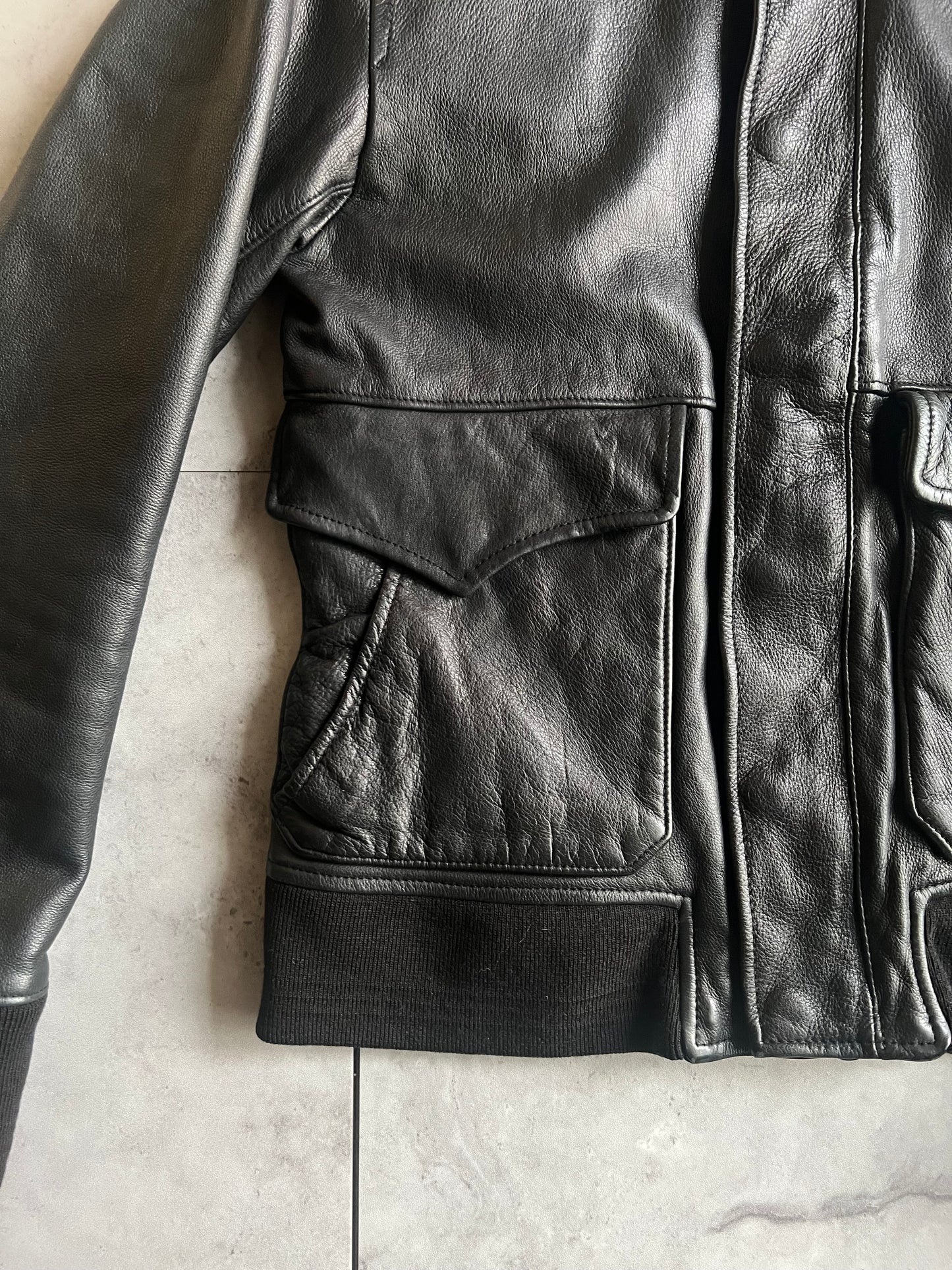 Shama Grain Leather Double Pocket Jacket