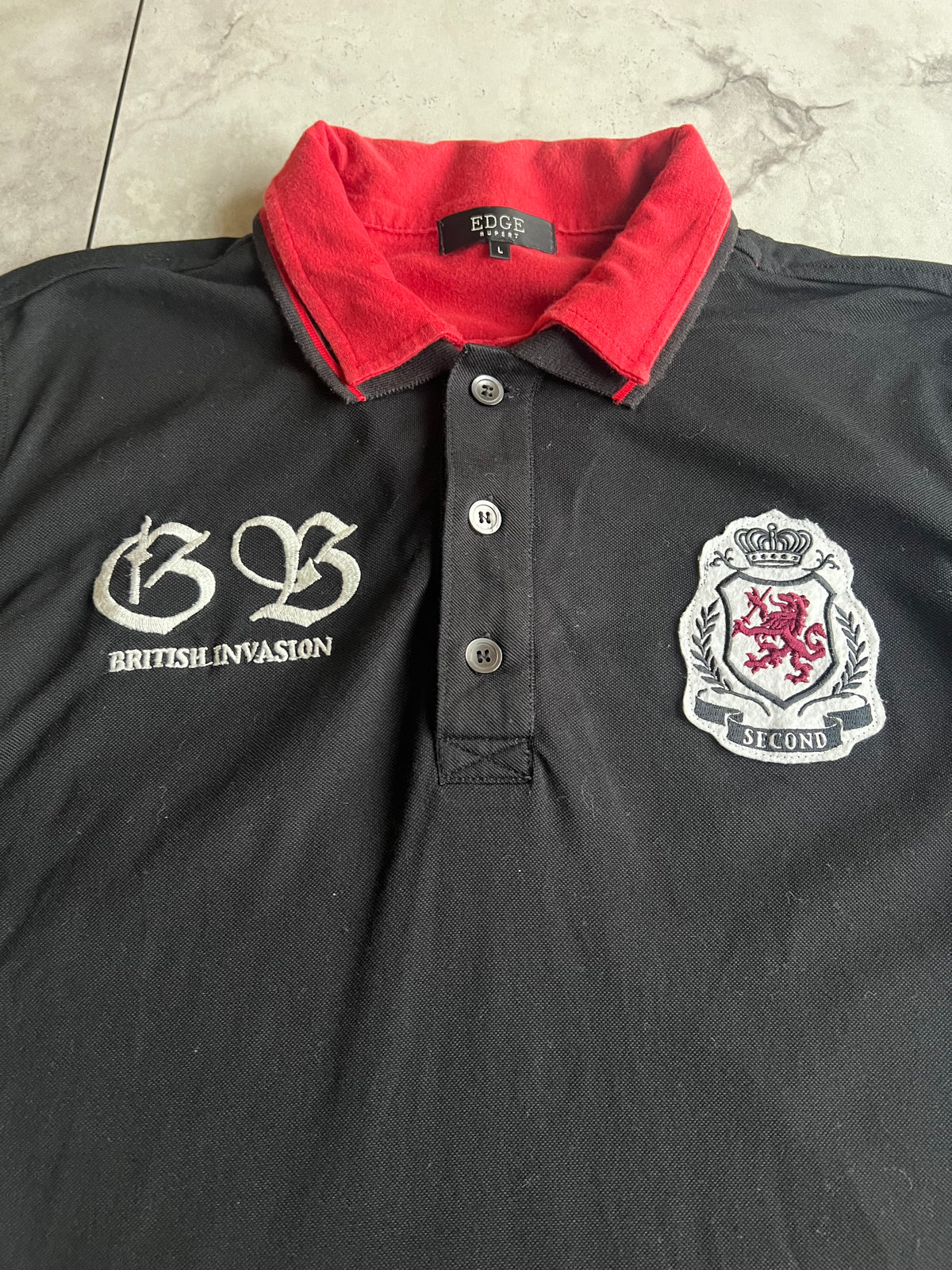 Edge Rupert Double Collar Embroidered Polo Tee