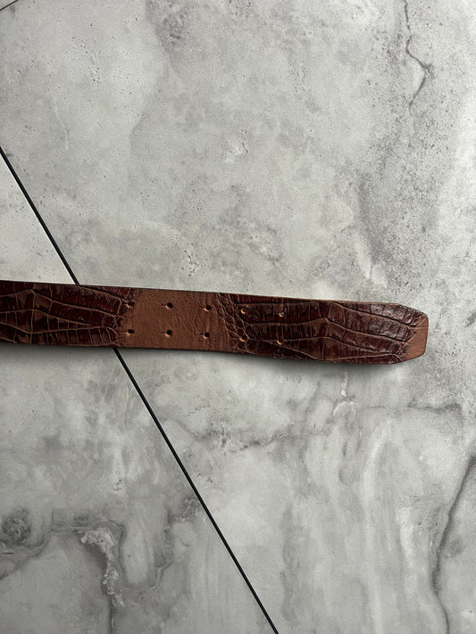 Roberto Cavalli Brown Croc effect Belt