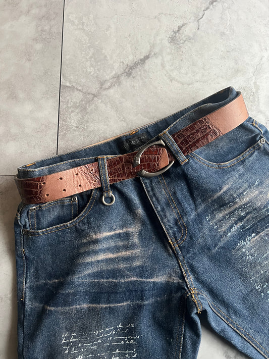 Roberto Cavalli Brown Croc effect Belt