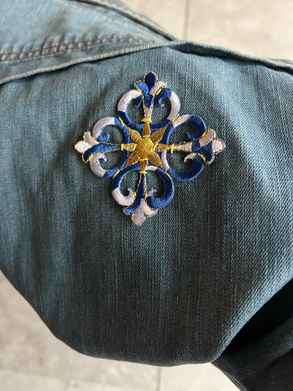 La Gate Military Embroidered Denim Shirt
