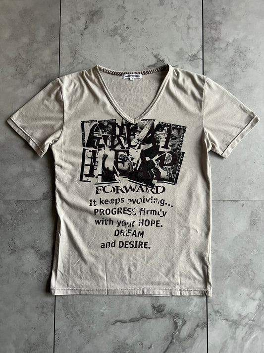 Semantic Design Progress Rhinestone V-Neck Tee
