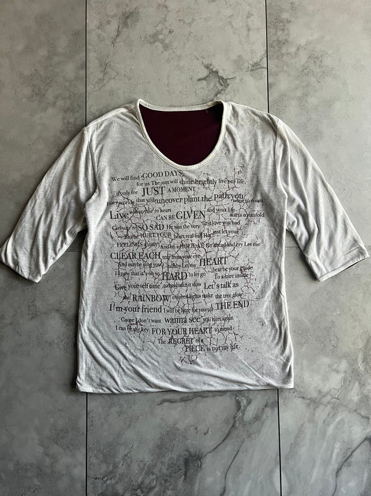 Nicole Club Layered 1/2 Sleeve “Poem” Tee