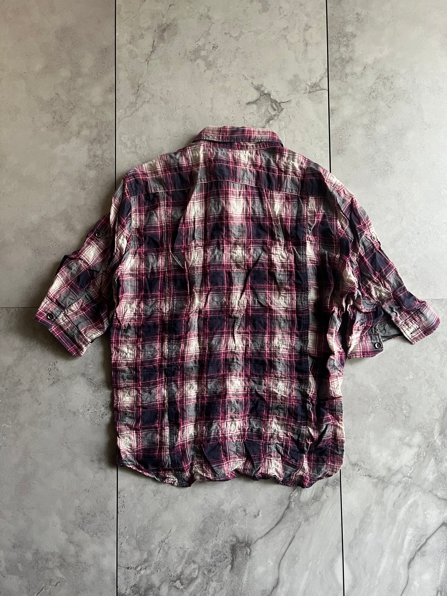 Edge Rupert Wrinkled Patchwork Flannel Button Up