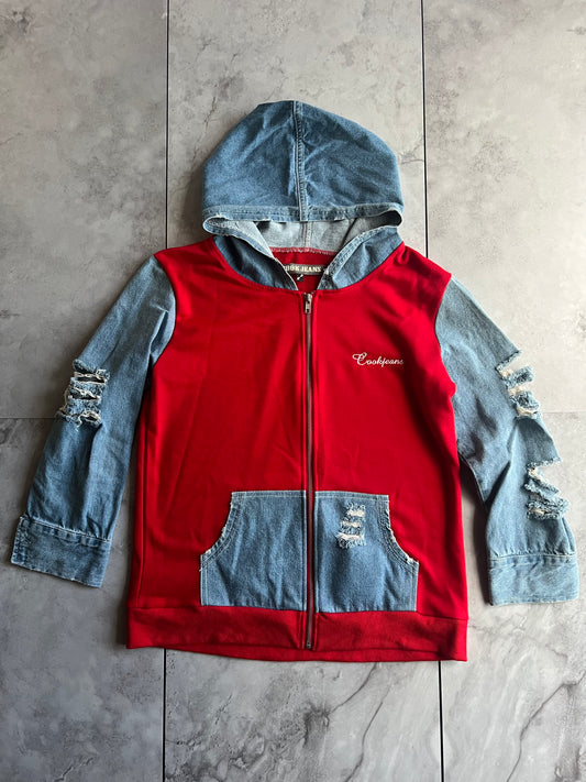 Cook Jeans Hybrid Distressed Denim Hoodie