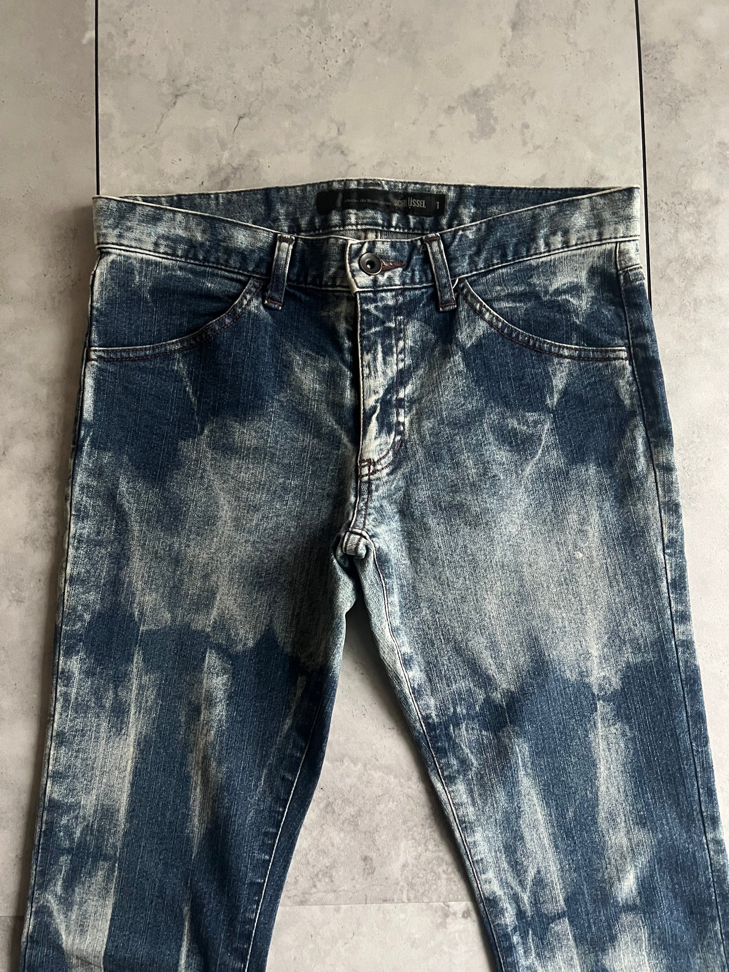 Schlussel “Ocean Spill” Variation Bootcut Flared Denim