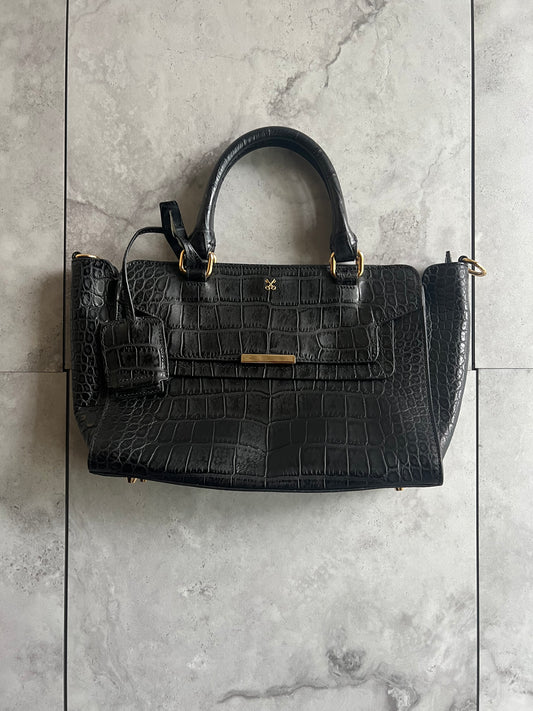 Sazaby Croc Embossed Leather Handbag