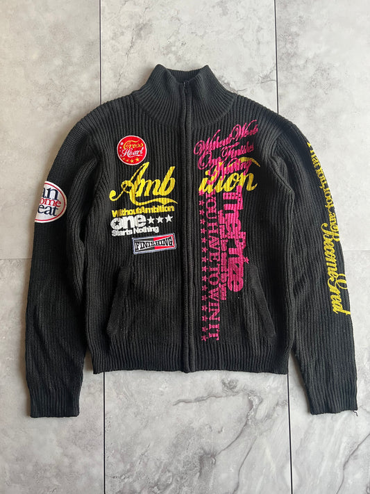 Agate Label Knitted Embroidered Blouson