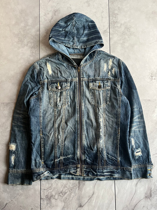 By DIA Hooded Zip-Up Denim Jacket
