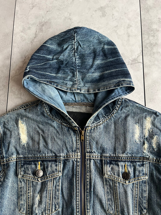 By DIA Hooded Zip-Up Denim Jacket