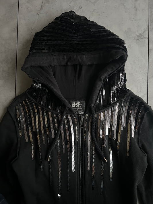 Glad News “Soundwave” Sequin Hoodie