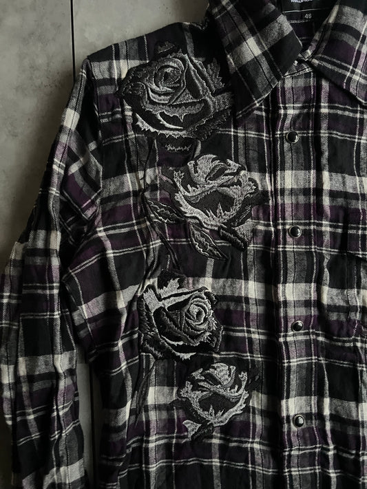 Mad Hound Rose Embroidered Flannel