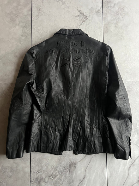 Custom Couture Leather Embroidered Blazer