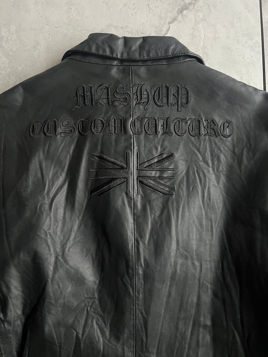 Custom Couture Leather Embroidered Blazer