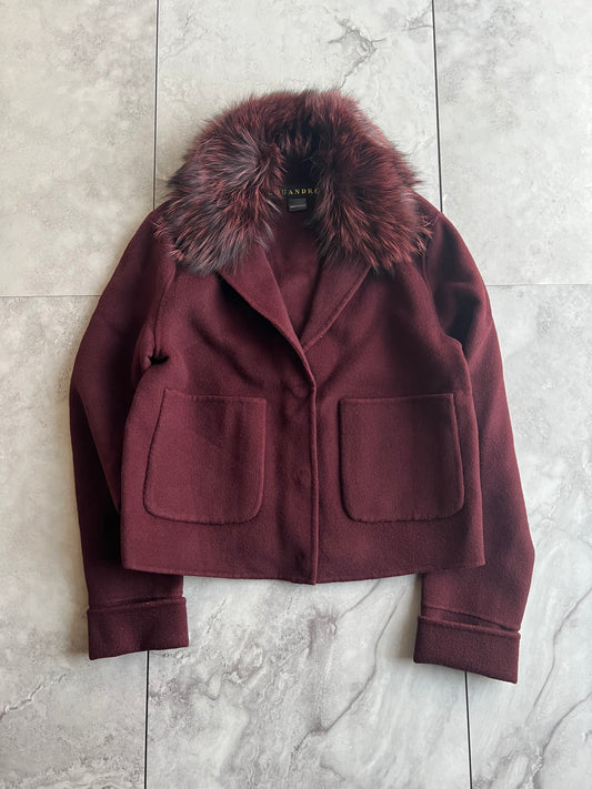Louandrea Fox Fur Collar Wool Jacket