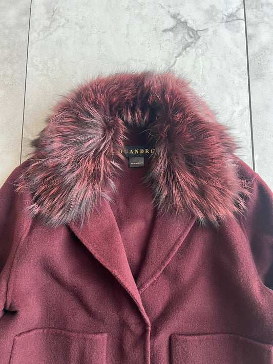 Louandrea Fox Fur Collar Wool Jacket