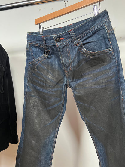 Rielabo Overwaxed Dark Engineer Bootcut Denim