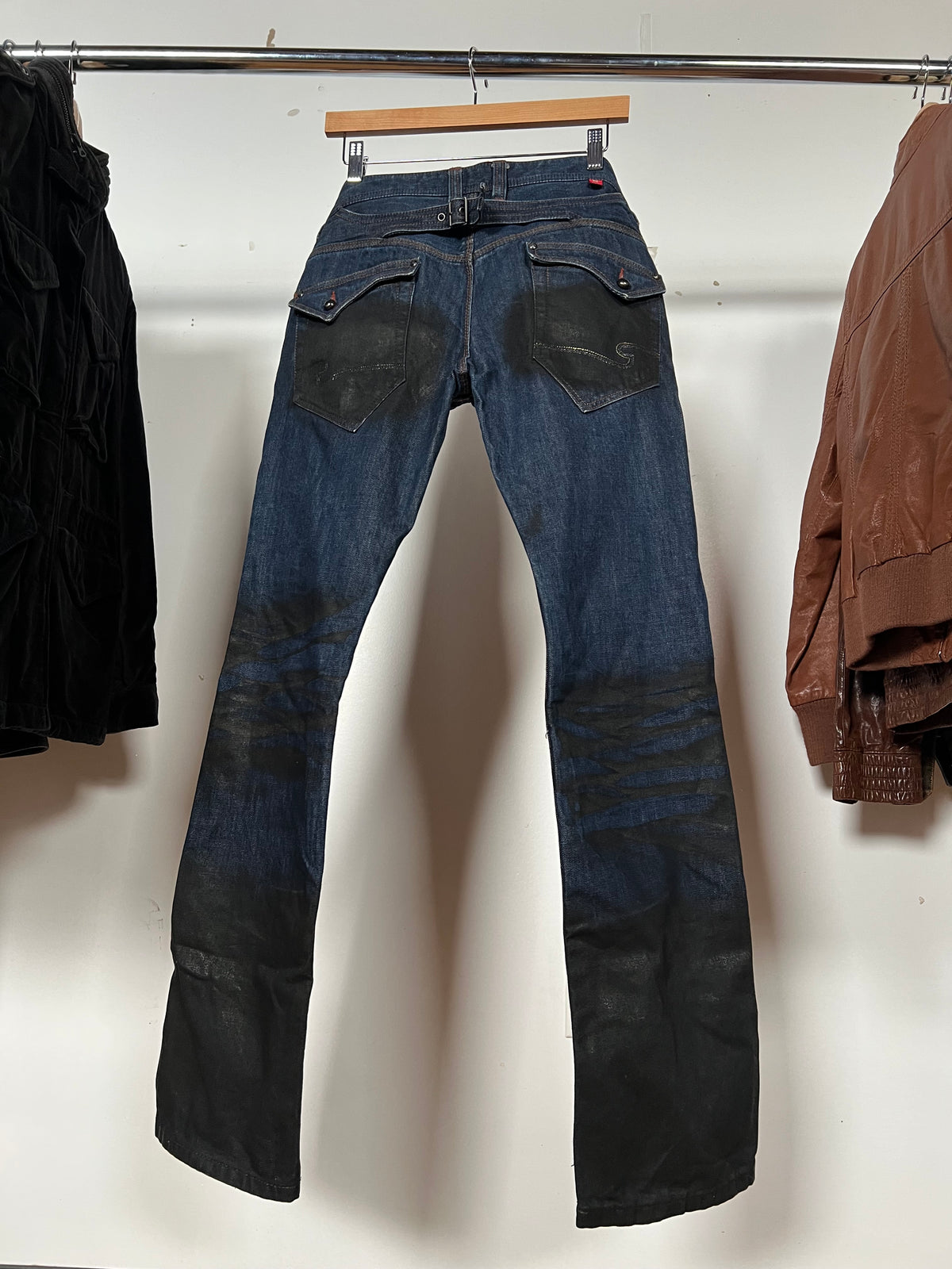Rielabo Overwaxed Dark Engineer Bootcut Denim