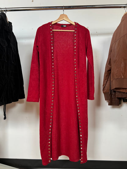 Glad News Red Studded Cardigan