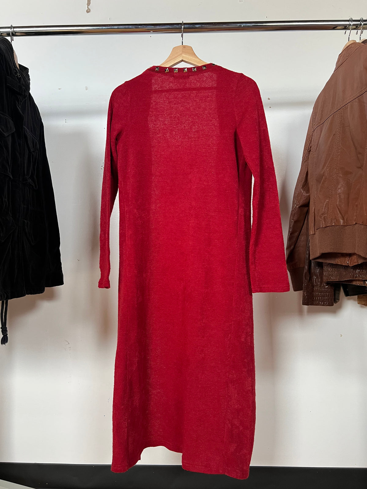 Glad News Red Studded Cardigan