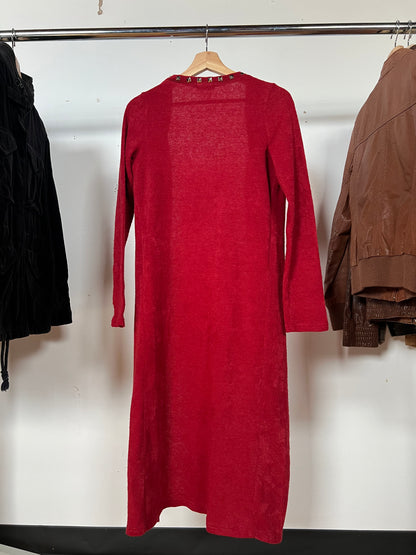 Glad News Red Studded Cardigan