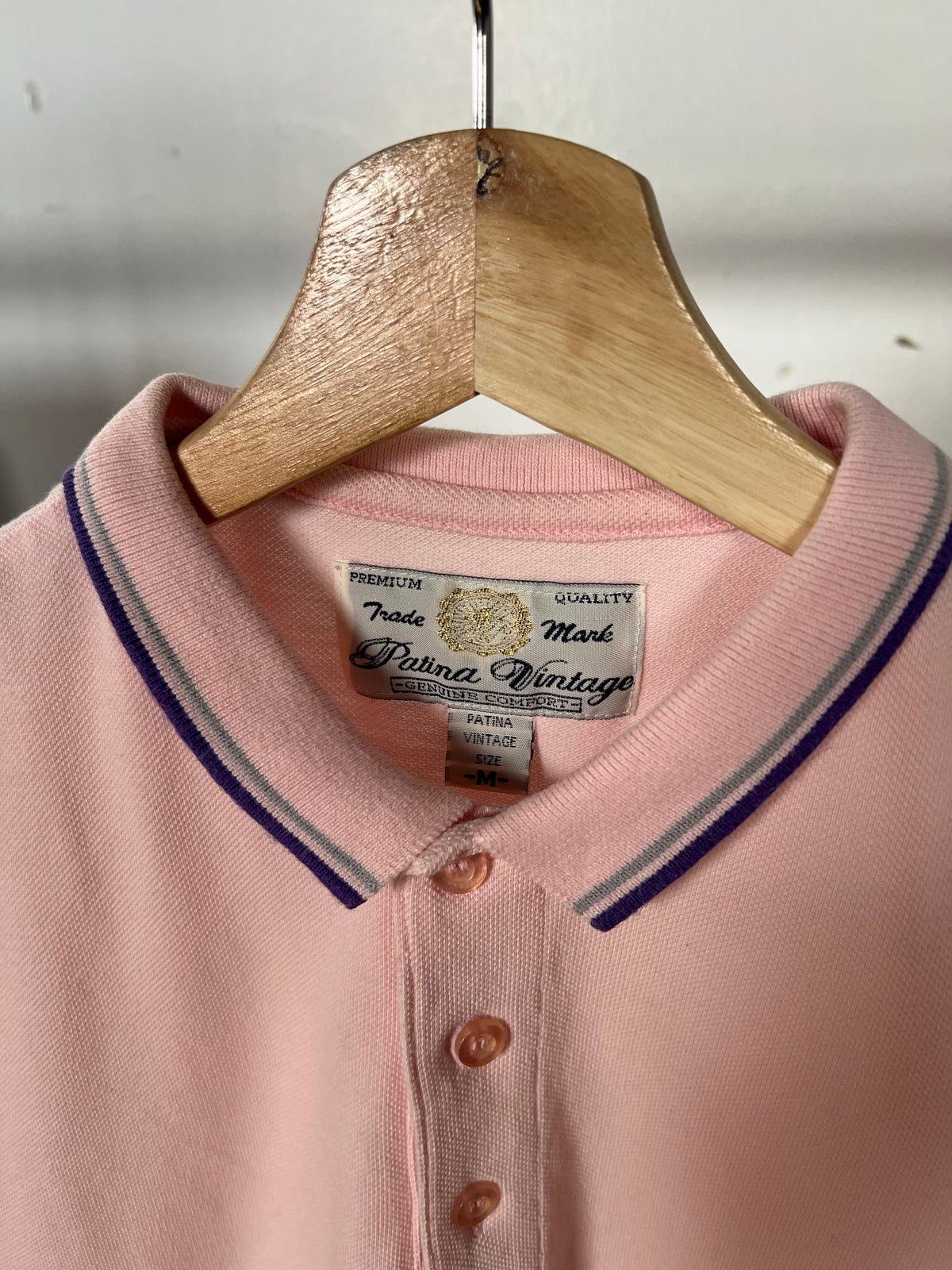 Patina Vintage Embroidered Pink Polo
