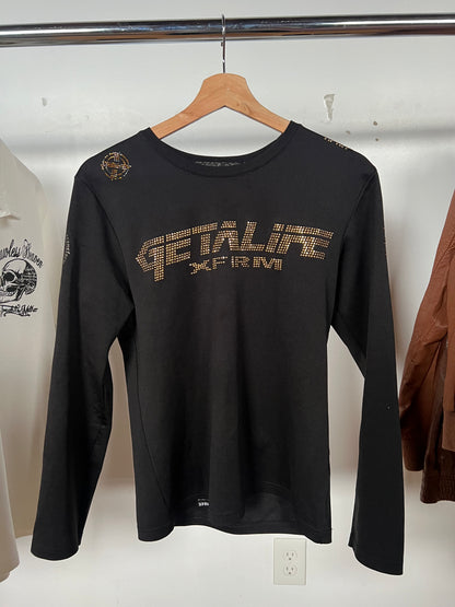 Xfrm “Get A Life” Rhinestone Long Sleeve