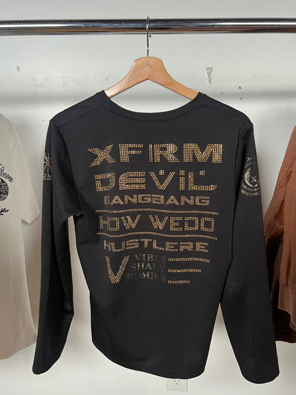 Xfrm “Get A Life” Rhinestone Long Sleeve