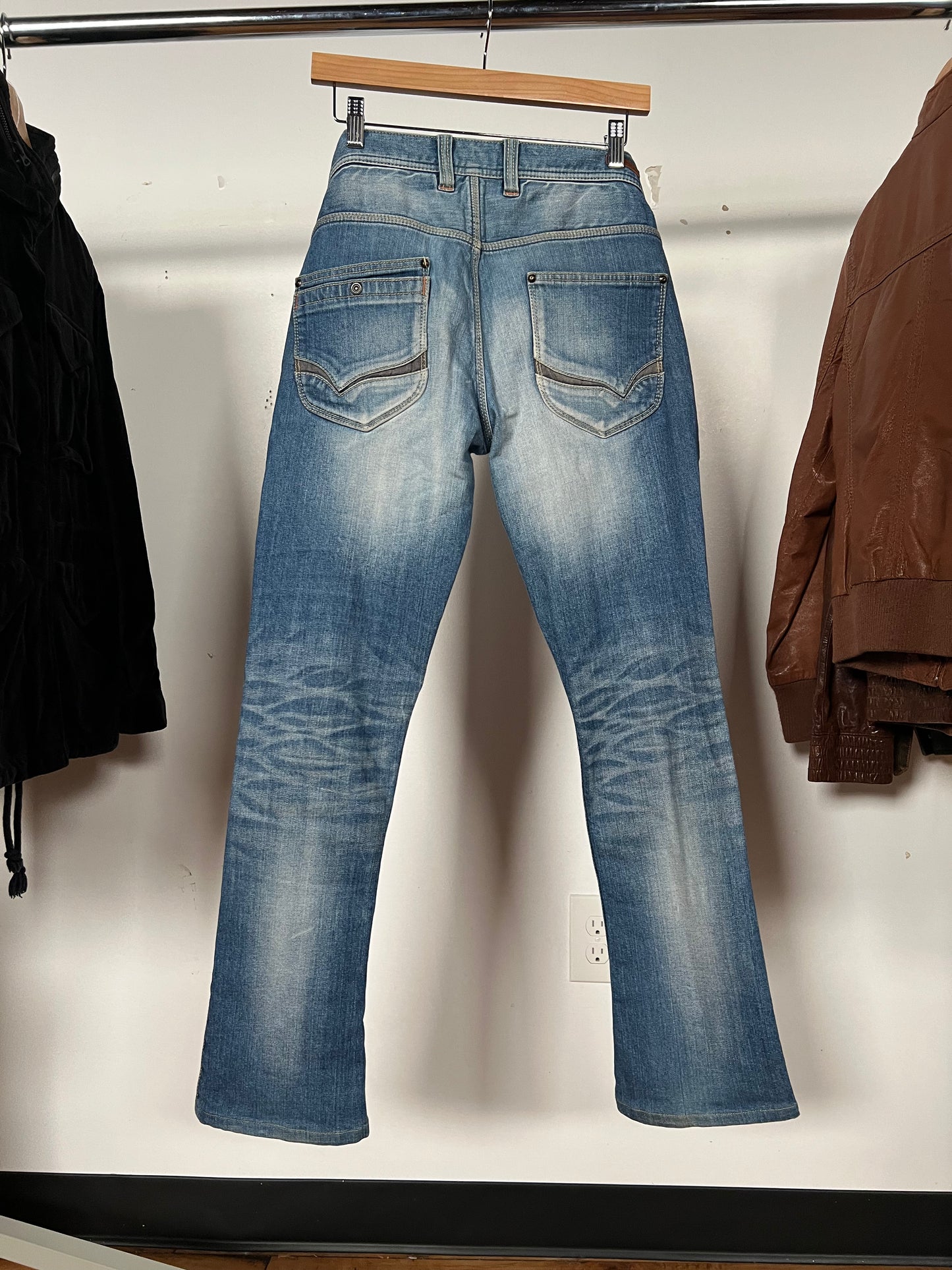 Nicole Club Distressed Skinny Bootcut Pants