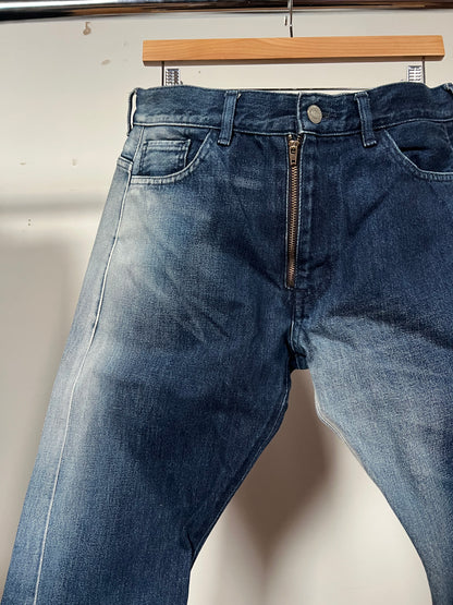 Lad Musician Faded Wash Exposed Zipper Denim